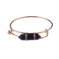 Brazalete de oro para mujer con brazalete dorado y piedra hexagonal